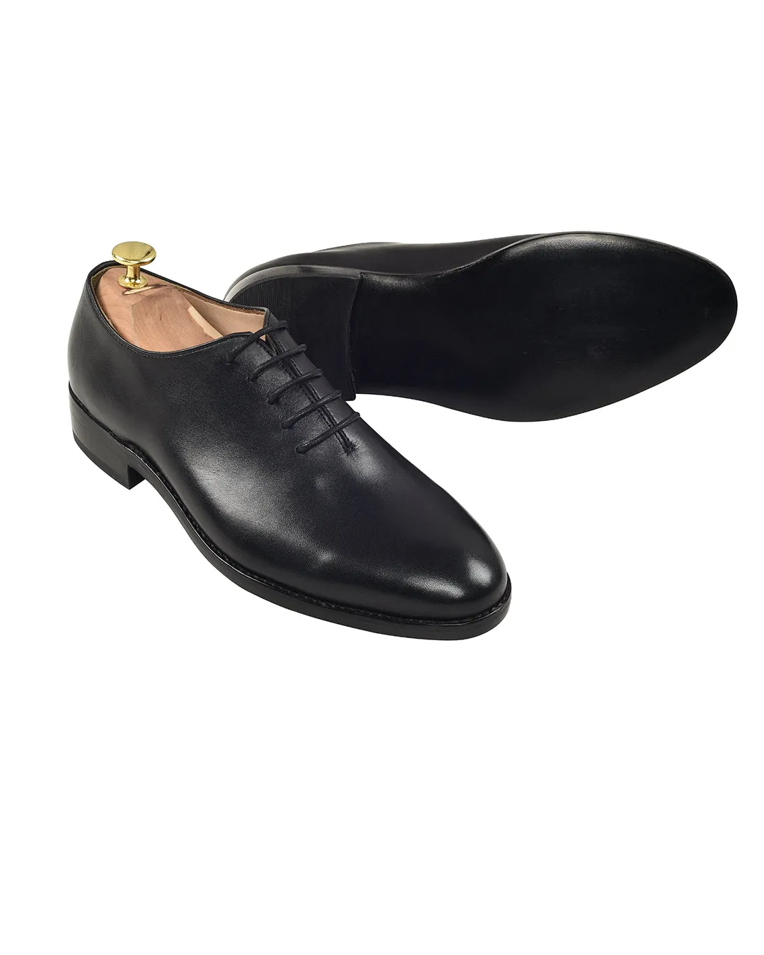 Black Wholecut Oxford Shoes