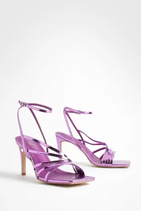 Wide Width Metallic Asymmetric Heels