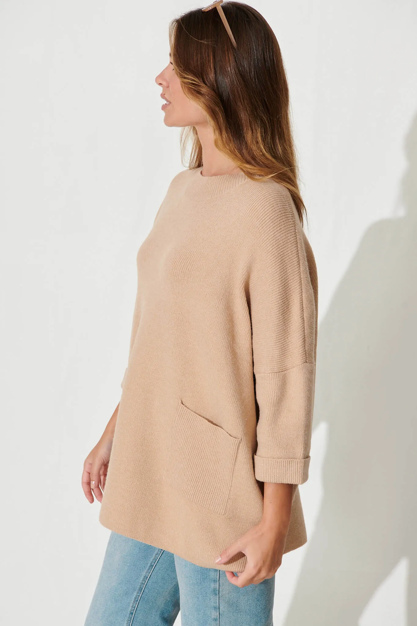 Winterberry Knit In Camel Wool Blend