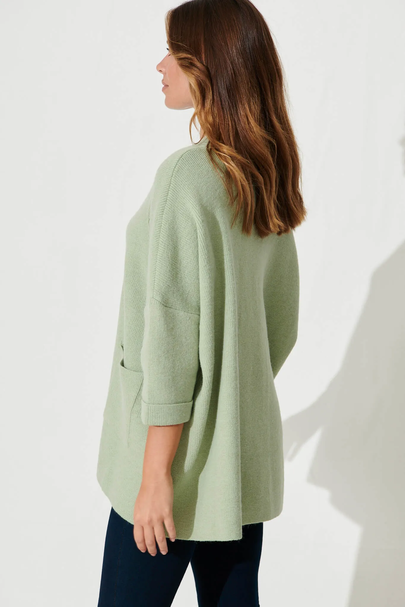 Winterberry Knit In Light Green Wool Blend