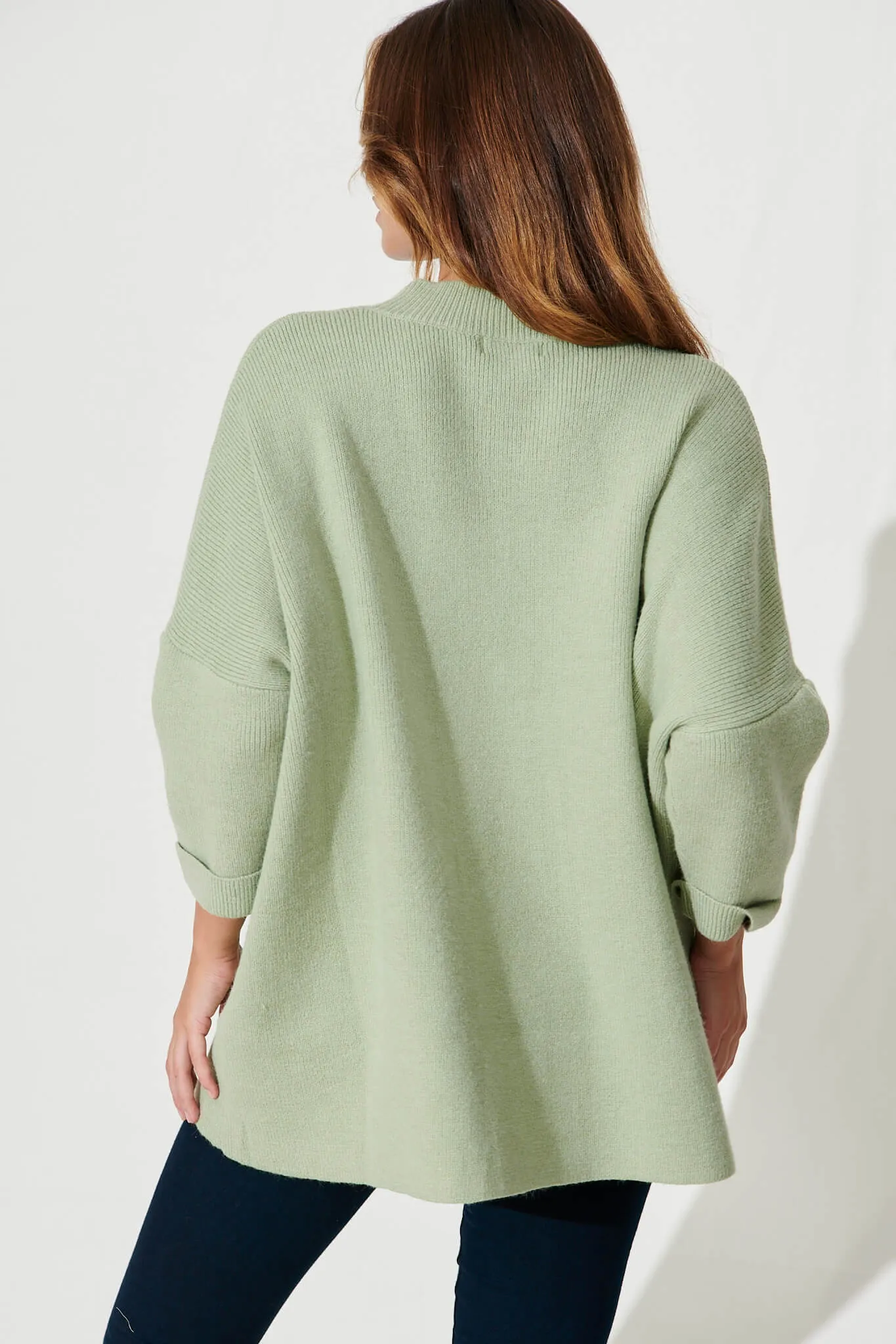 Winterberry Knit In Light Green Wool Blend