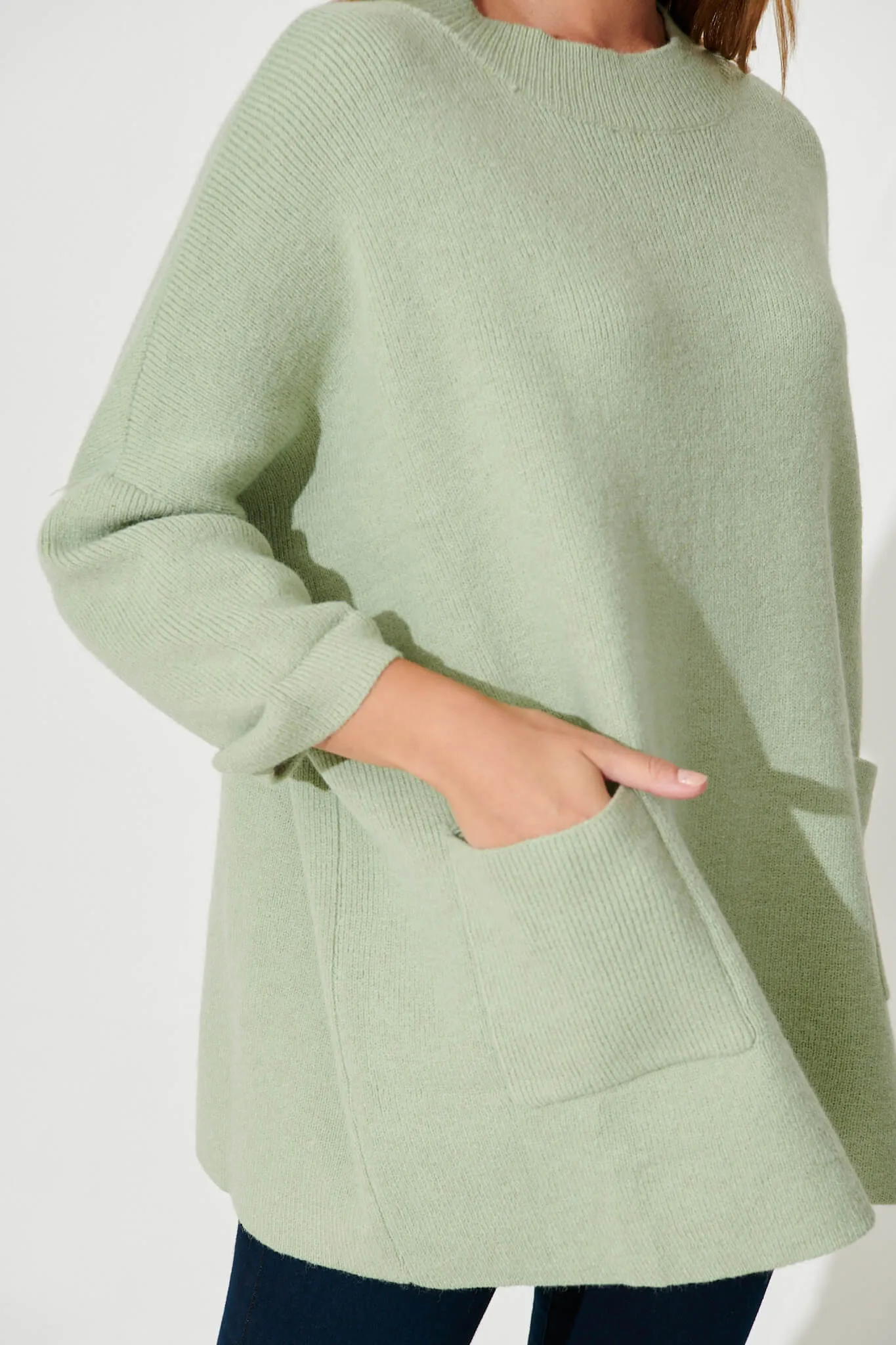 Winterberry Knit In Light Green Wool Blend