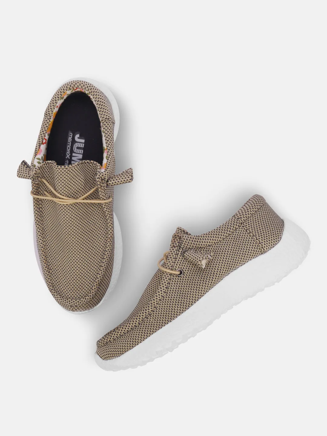 Women Beige Casual Canvas Slip-On Sneakers Shoes