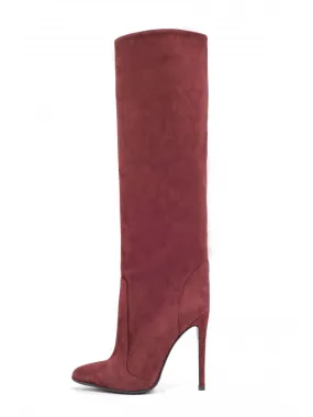 Knee High Suede Boots for Women with Stiletto Heel