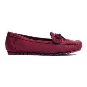 Red Women's Burgundy Suede Moccasins