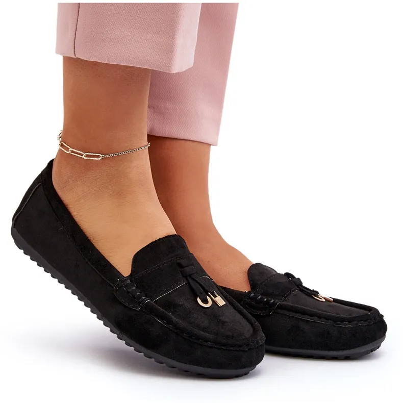 Black Suede Women's Classic Moccasins by Ontala