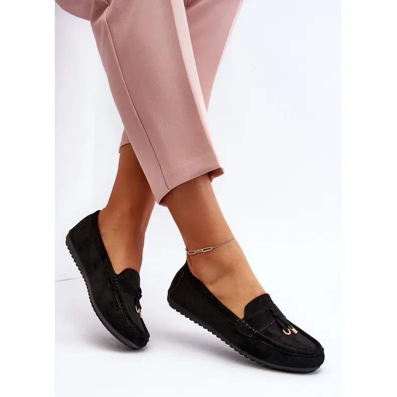 Black Suede Women's Classic Moccasins by Ontala