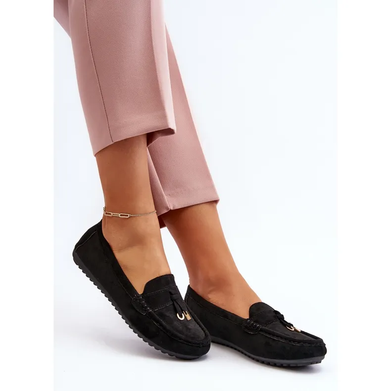 Black Suede Women's Classic Moccasins by Ontala