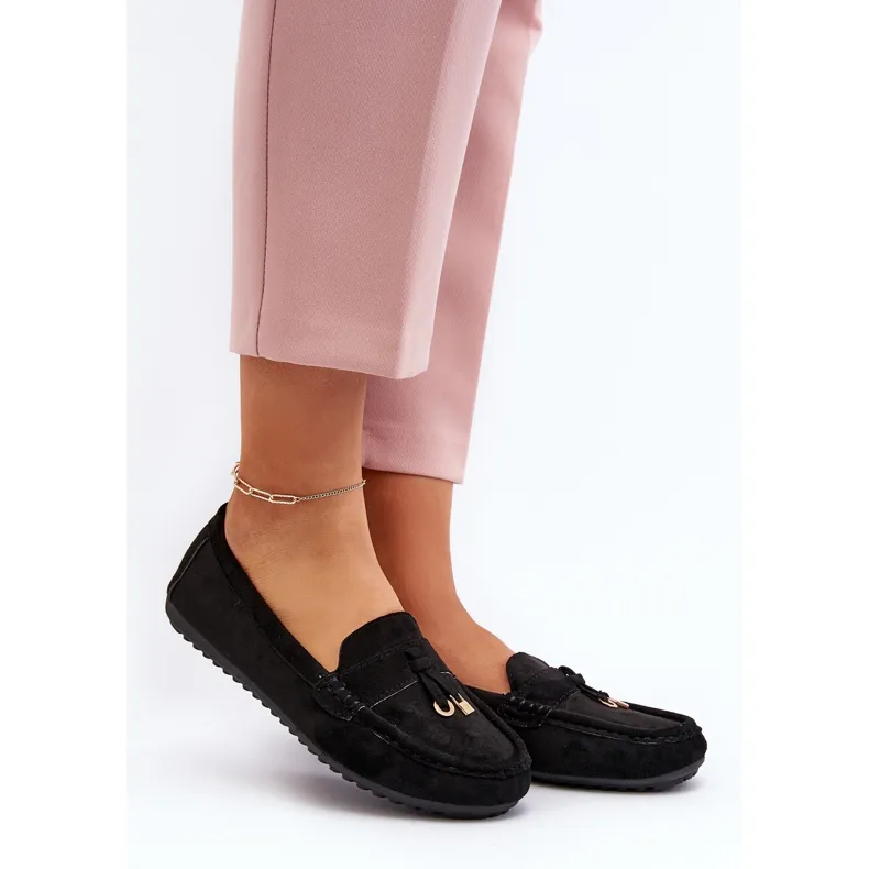 Black Suede Women's Classic Moccasins by Ontala