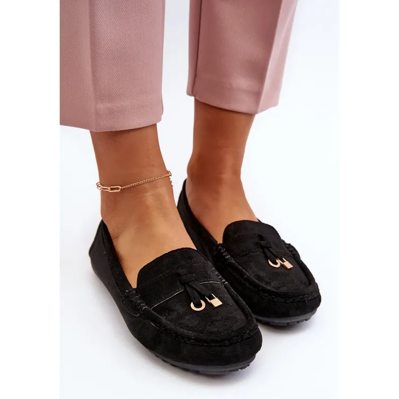 Black Suede Women's Classic Moccasins by Ontala