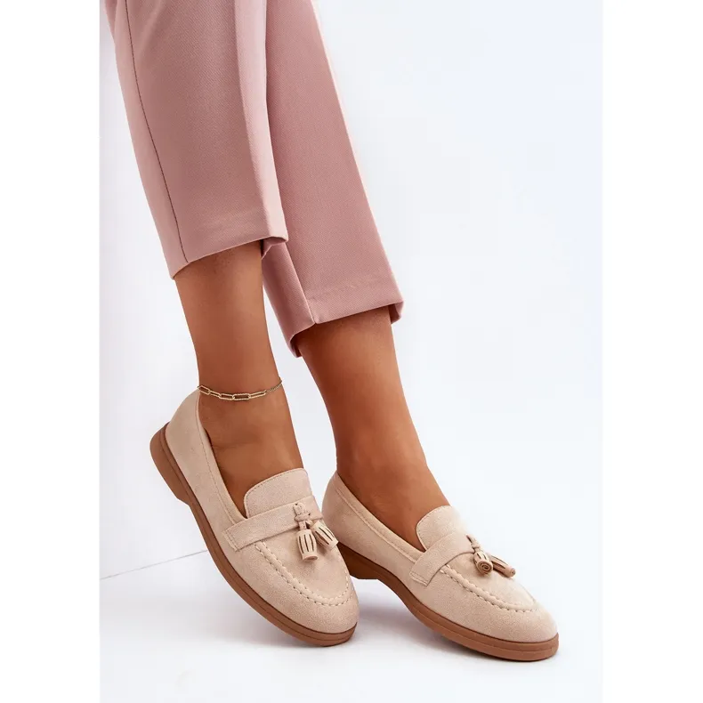 Beige Suede Women's Moccasins by Dansitu