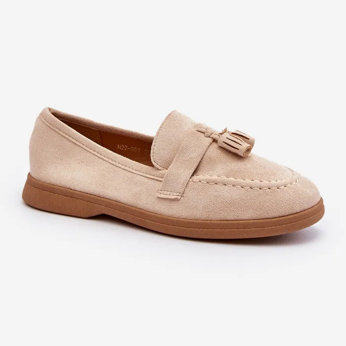 Beige Suede Women's Moccasins by Dansitu