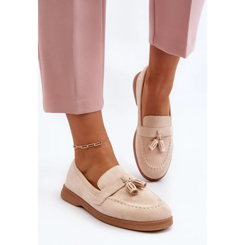 Beige Suede Women's Moccasins by Dansitu