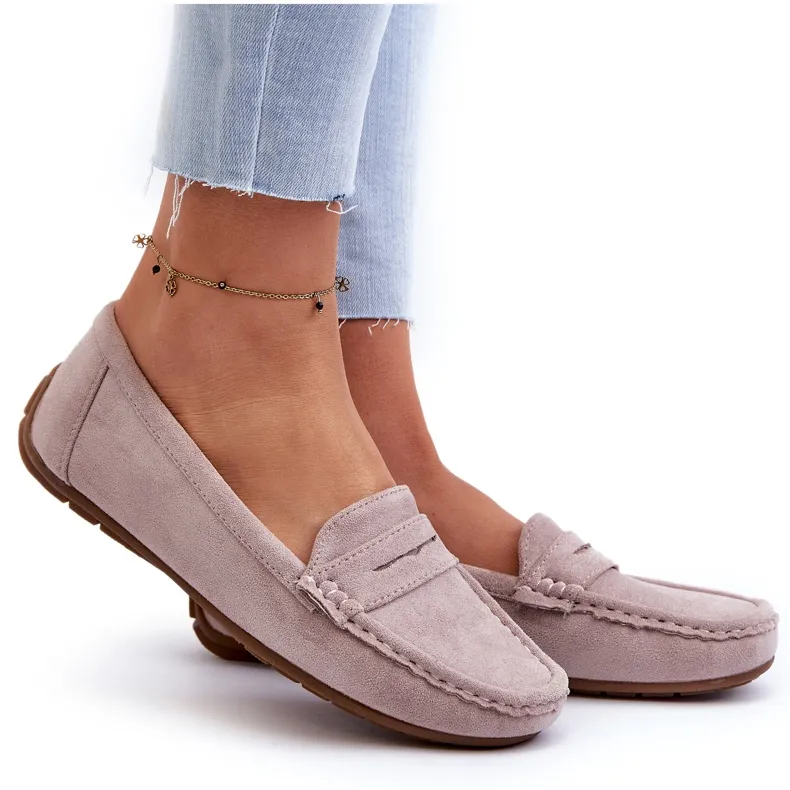 Women's Suede Moccasins Purple Lenvie violet