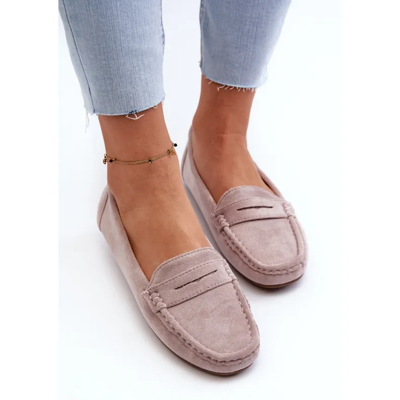 Women's Suede Moccasins Purple Lenvie violet