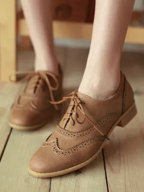 Brown Lace Up Wingtip Brogues