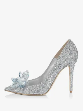 Women's Crystal Rhinestones Bridal Pumps Evening Heels