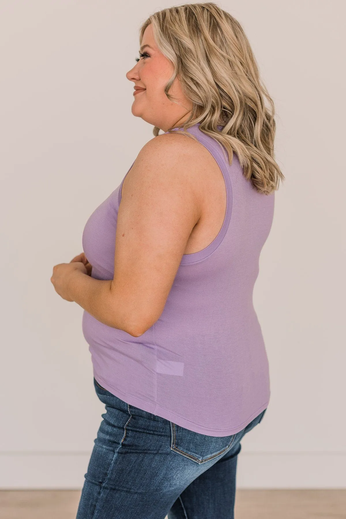 Wrapped Around My Finger Knit Tank Top- Lilac