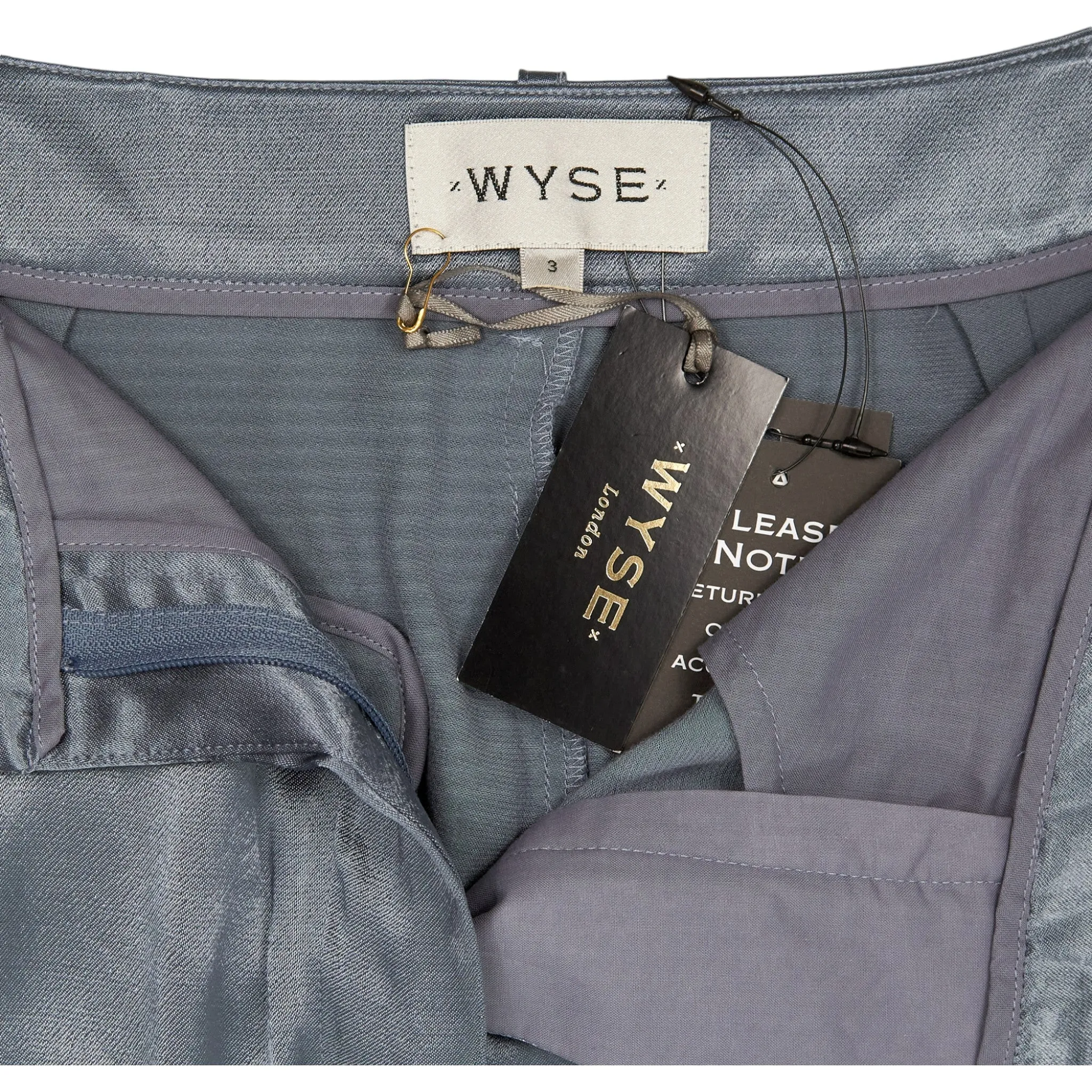 Wyse Slate Alana Satin Wide Leg Trousers