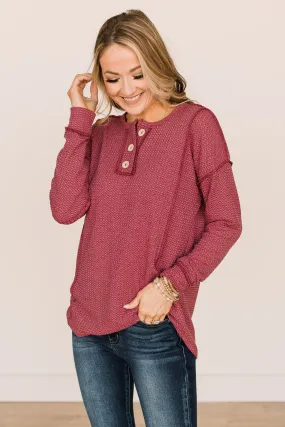 Burgundy Yours To Hold Knit Top