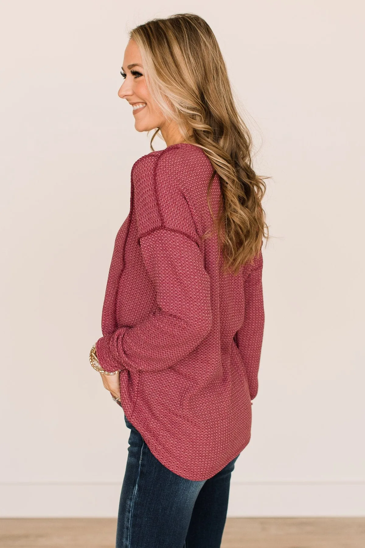 Burgundy Yours To Hold Knit Top