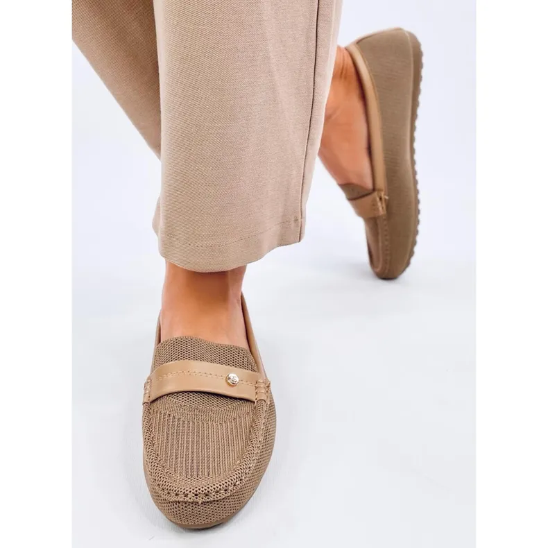 Beige Soft Women's Moccasins by Yuriko Kaki