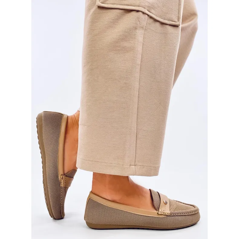 Beige Soft Women's Moccasins by Yuriko Kaki