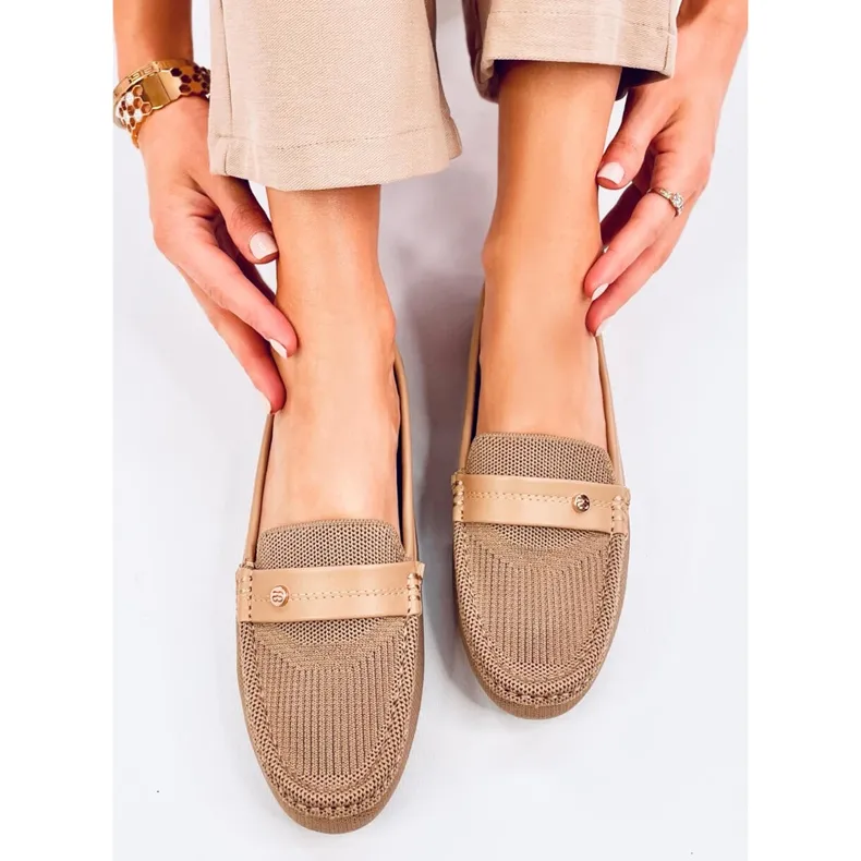 Beige Soft Women's Moccasins by Yuriko Kaki