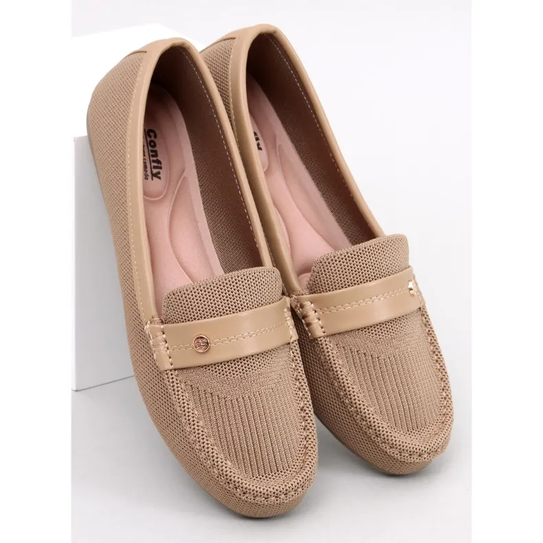 Beige Soft Women's Moccasins by Yuriko Kaki