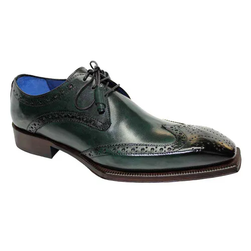 Men’s Carmine Green Emilio Franco Calfskin Wingtip Oxfords